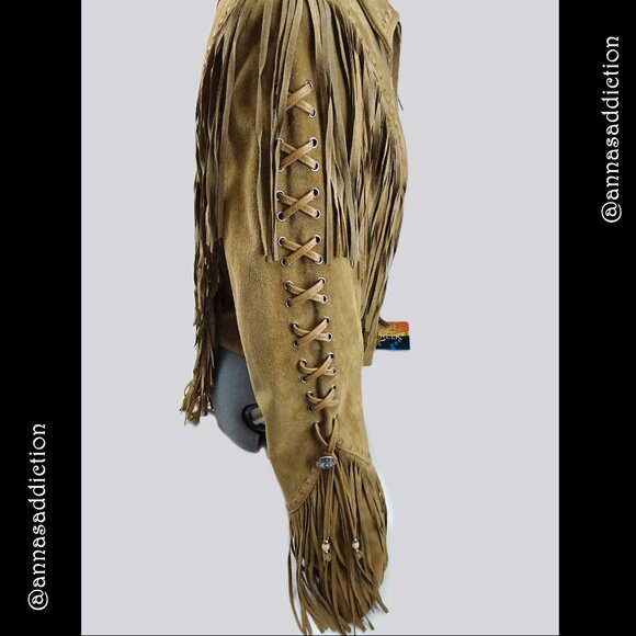 Ripple Creek Women's Tan Leather Fringe Jacket - Picture 5 of 12